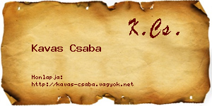 Kavas Csaba névjegykártya