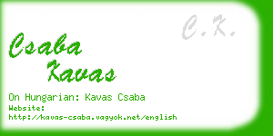 csaba kavas business card